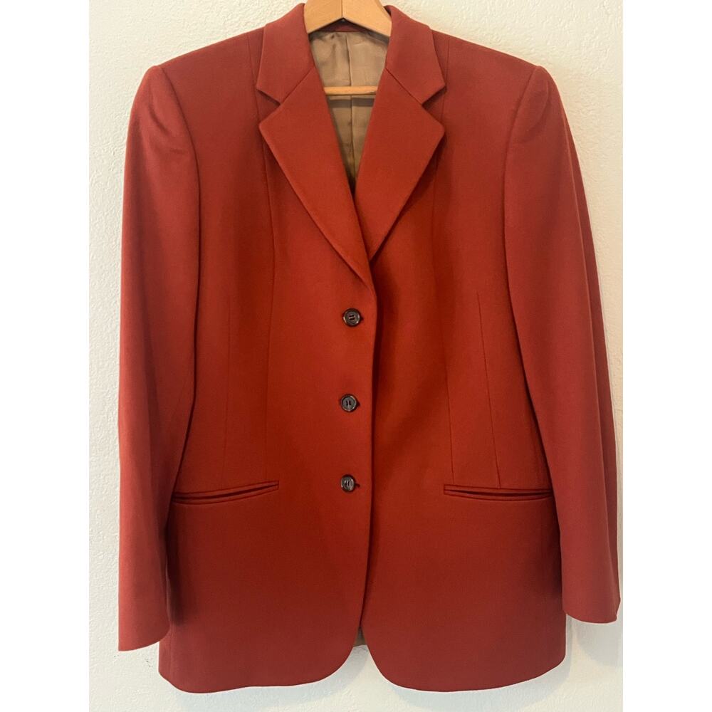 Women's‎ Paul Stuart 100% Cashmere  Fall Burnt Orange Kristen Blazer Size 10 Reg